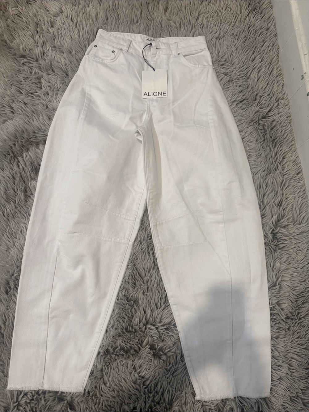 ALIGNE Women's White Wide-Leg Jeans - High Rise Flare